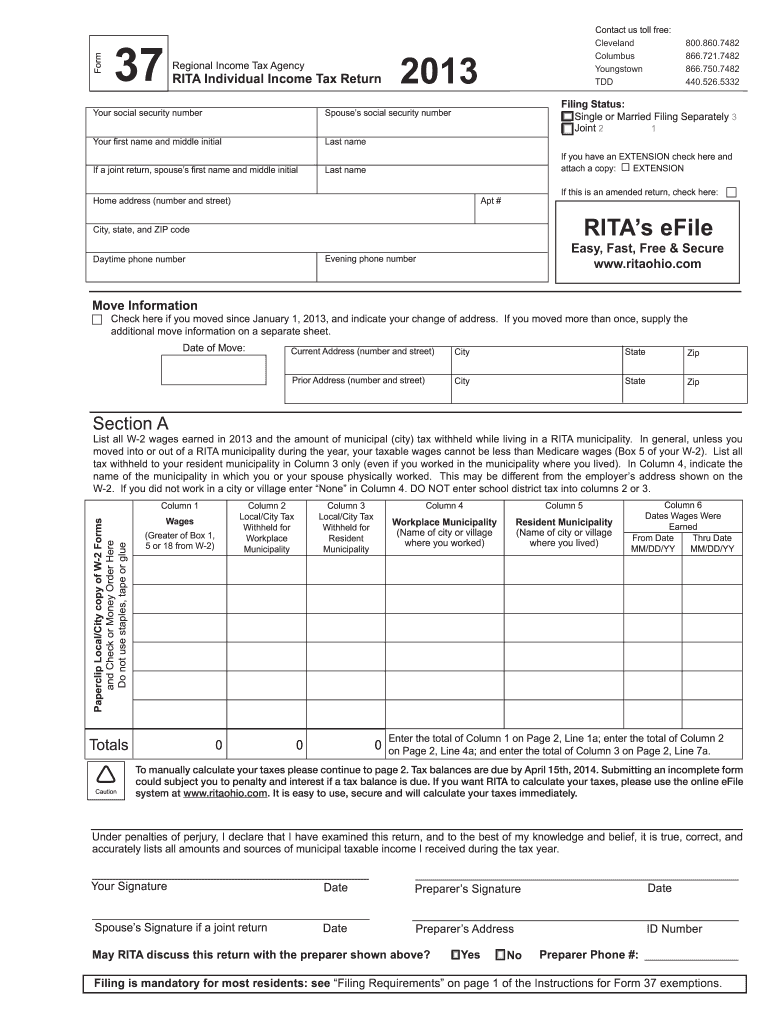  Rita Form 2019