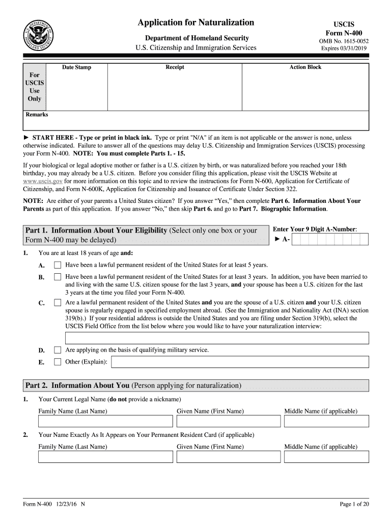  N 400 Form 2013