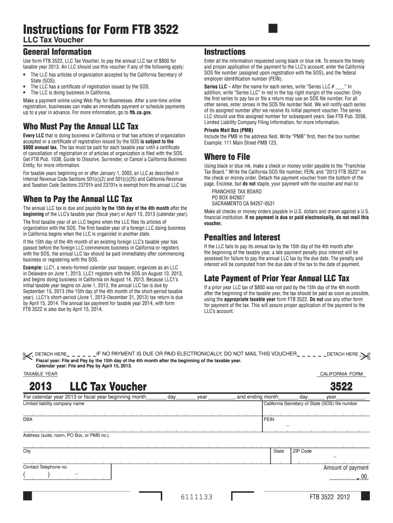  Instructions for Form FTB 3522 California Franchise Tax Board 2020