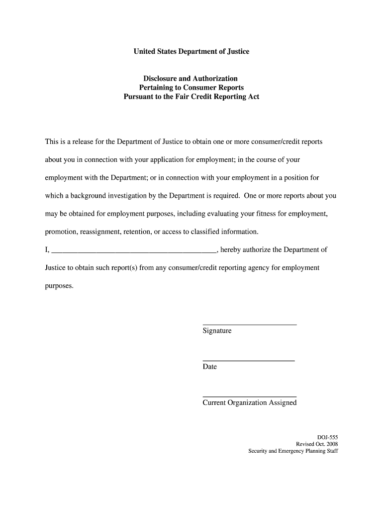  Doj 555 Form 2008-2024