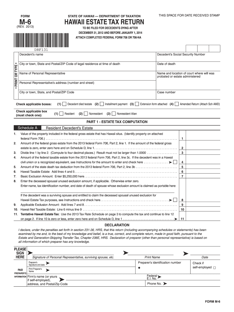 Hawaii Form M6 - Fill Out and Sign Printable PDF Template | signNow