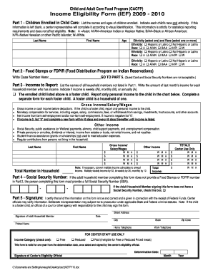 Income Eligibility Form IEF Boulder Day Nursery