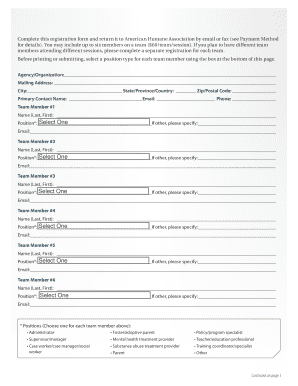 WinterSpring Registration American Humane Association Americanhumane  Form