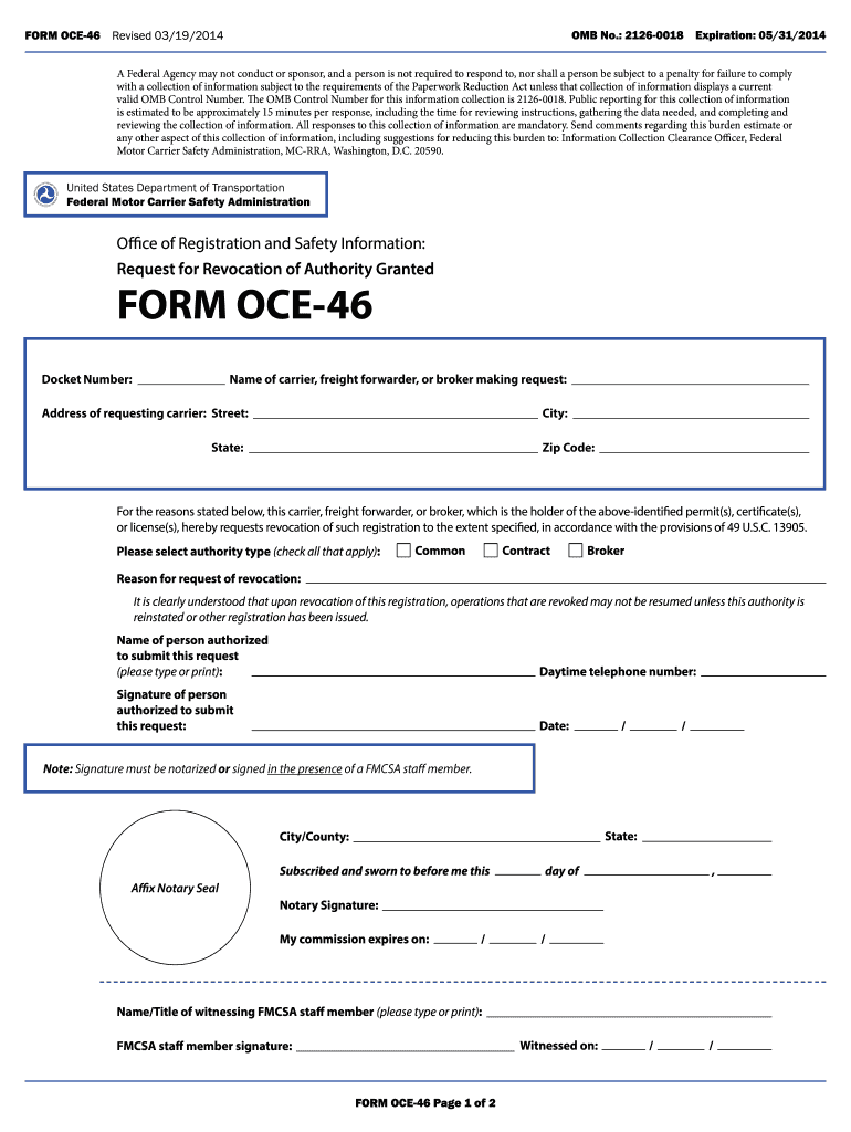  Form Oce 46 2014