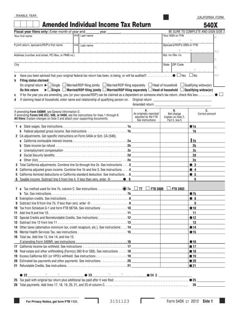  Ca 540x Form 2016