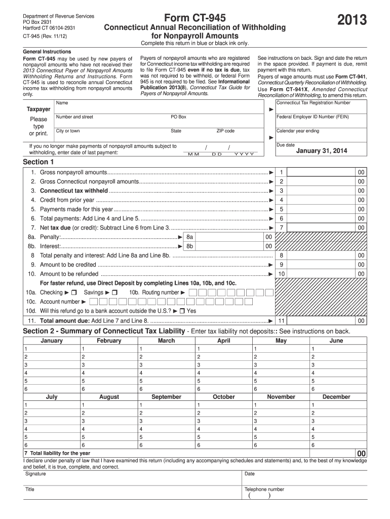  Form Ct 945 2013