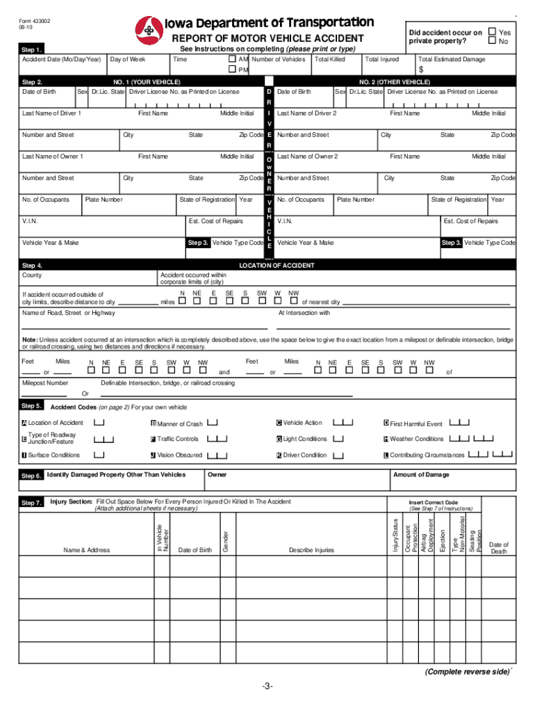  Iowa Dot Accident Report Form 2010-2024