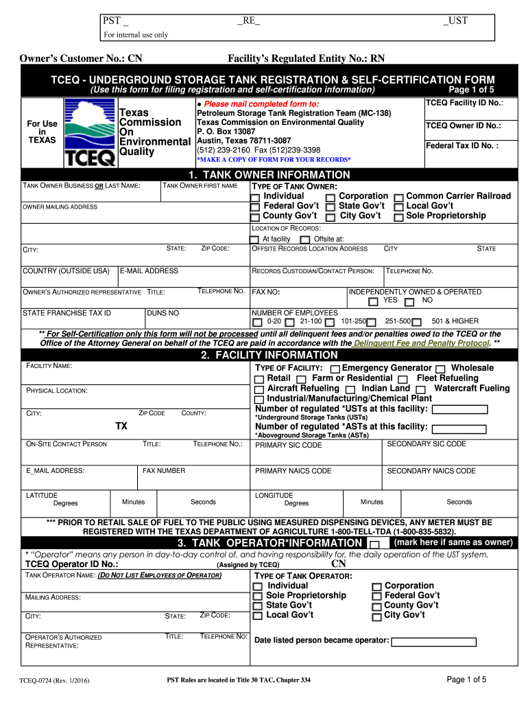  Tceq Ust Registration Form 2013