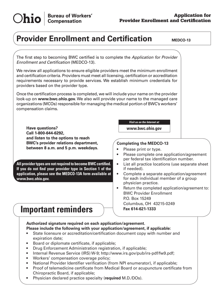 Get and Sign Bwc Certification  Form 2012