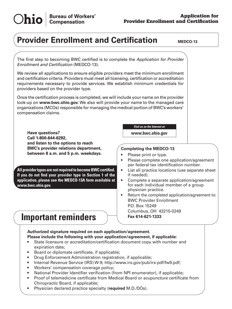  Bwc Certification  Form 2012