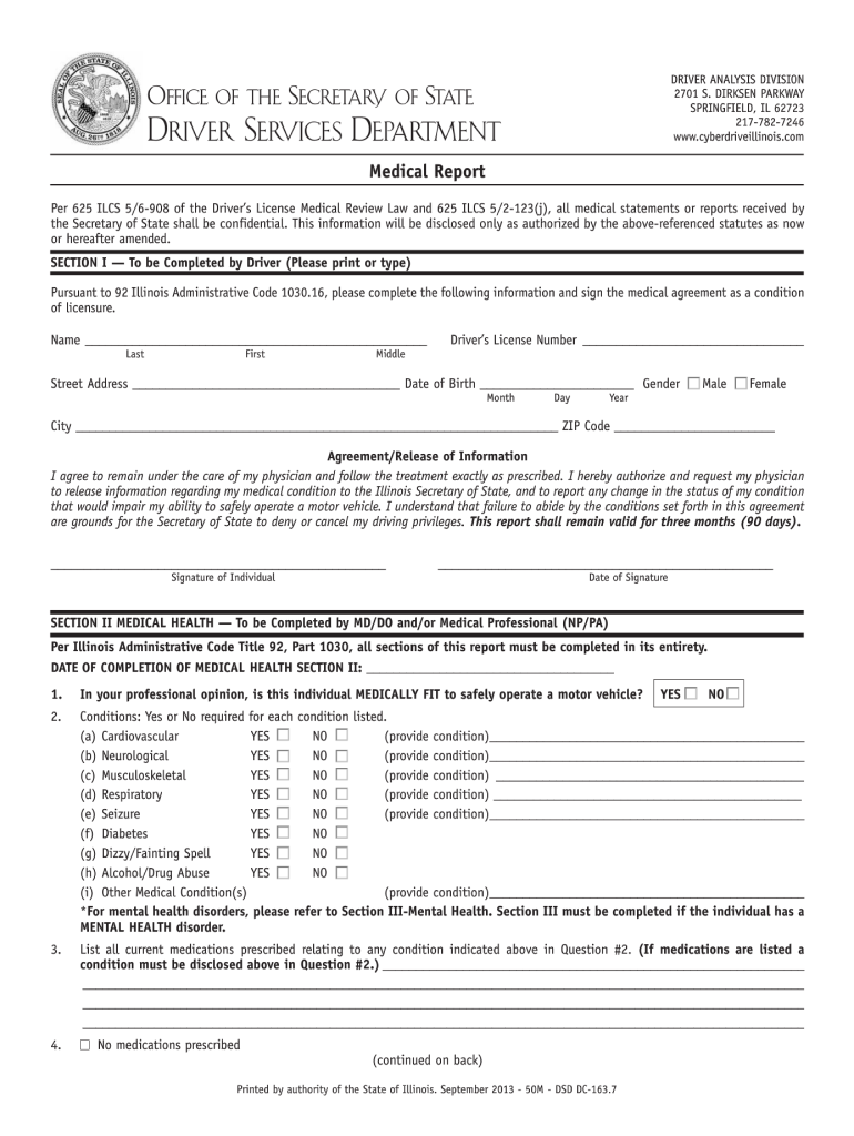  Medical Report  Form 2013