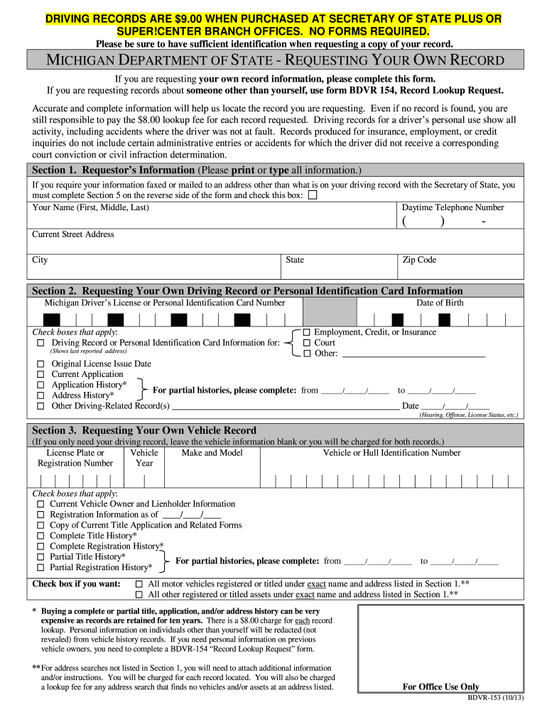 Get and Sign Michigan Requesting Record  Form 2013-2022