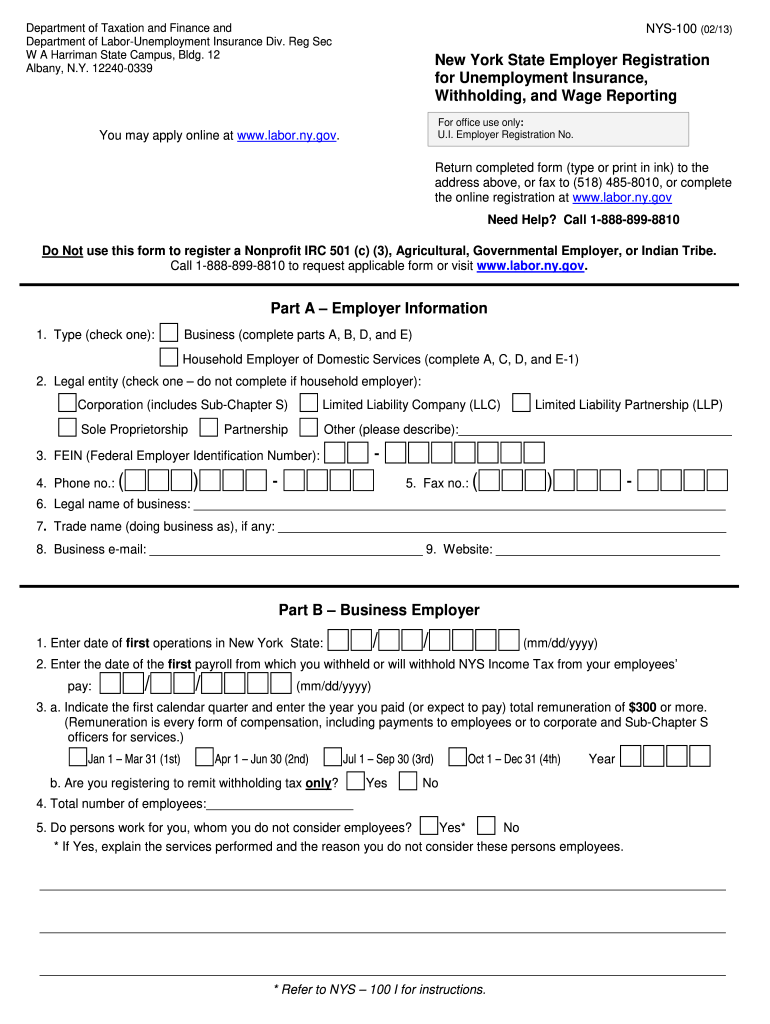 Ny Registration Unemployment 2013 2024 Form Fill Out And Sign