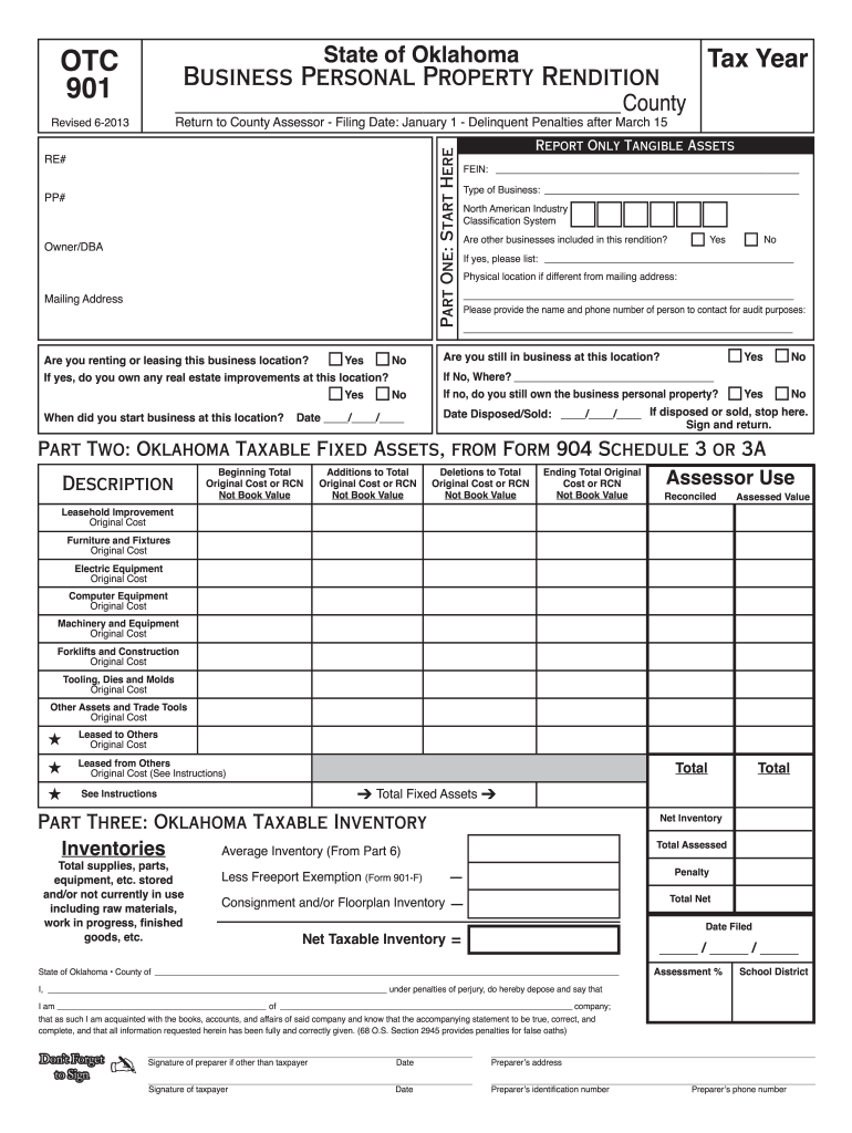  Otc 901 Form 2020