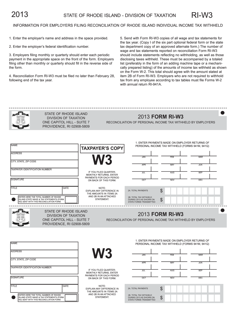  Ri W3 Form 2013