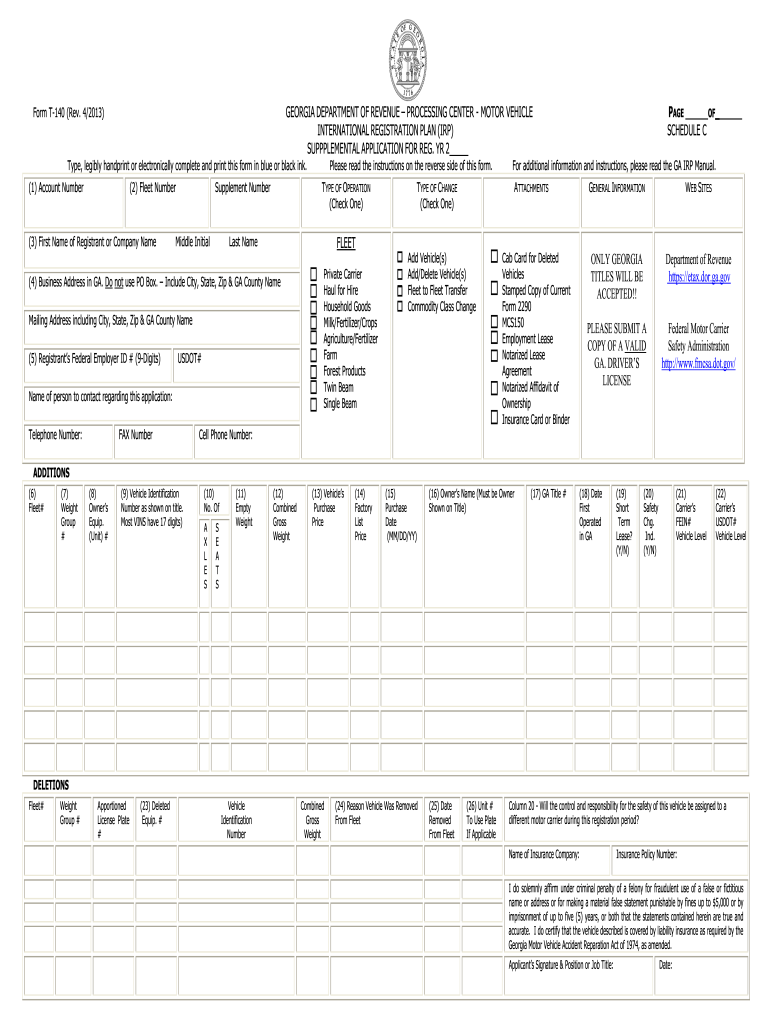  Form T 140 2013-2024