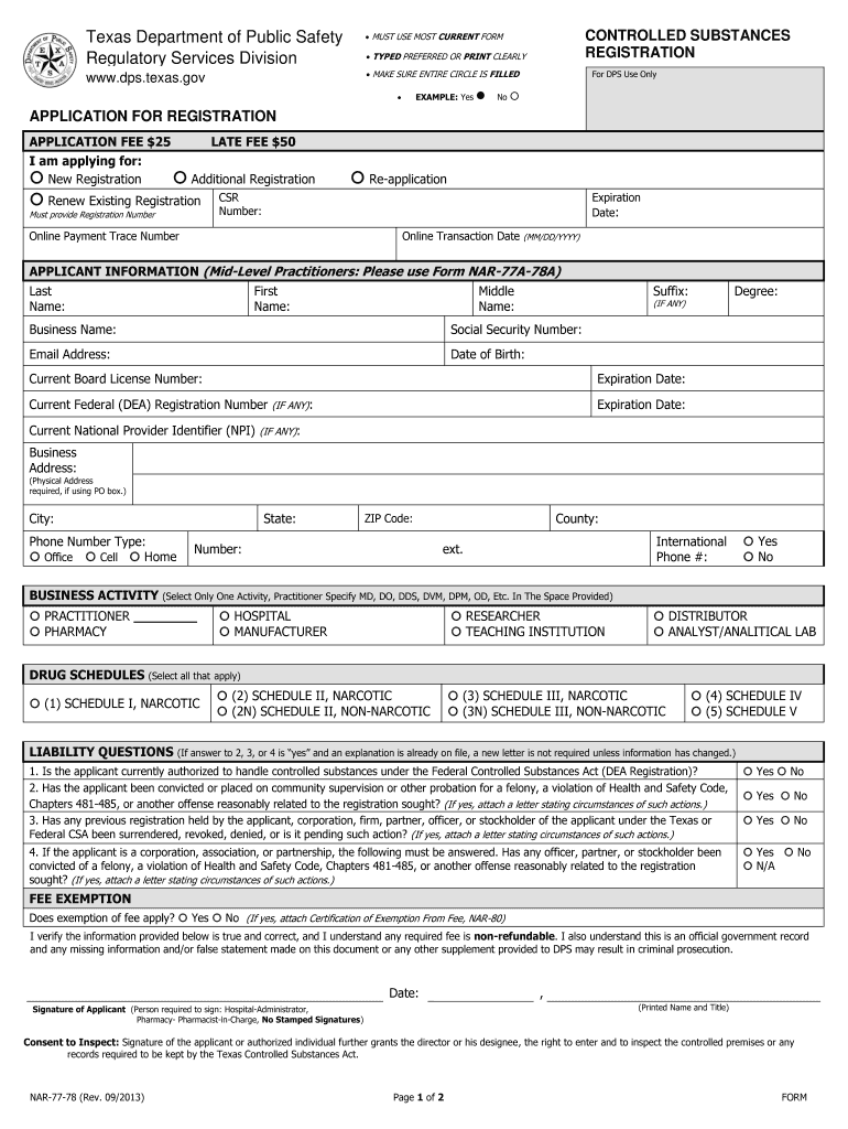  Texas Dept Public Safety Controlled Substance 2013-2024