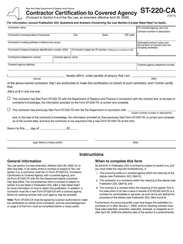  St 220 Ca Form 2011-2024