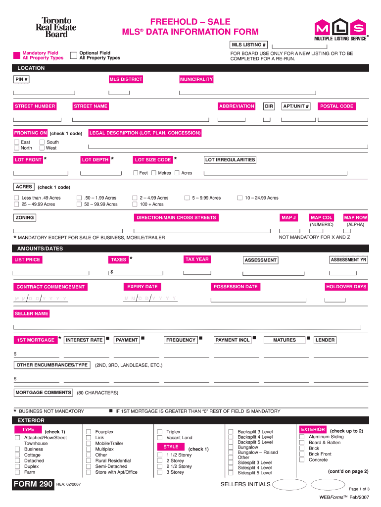  Treb Forms 2007-2024