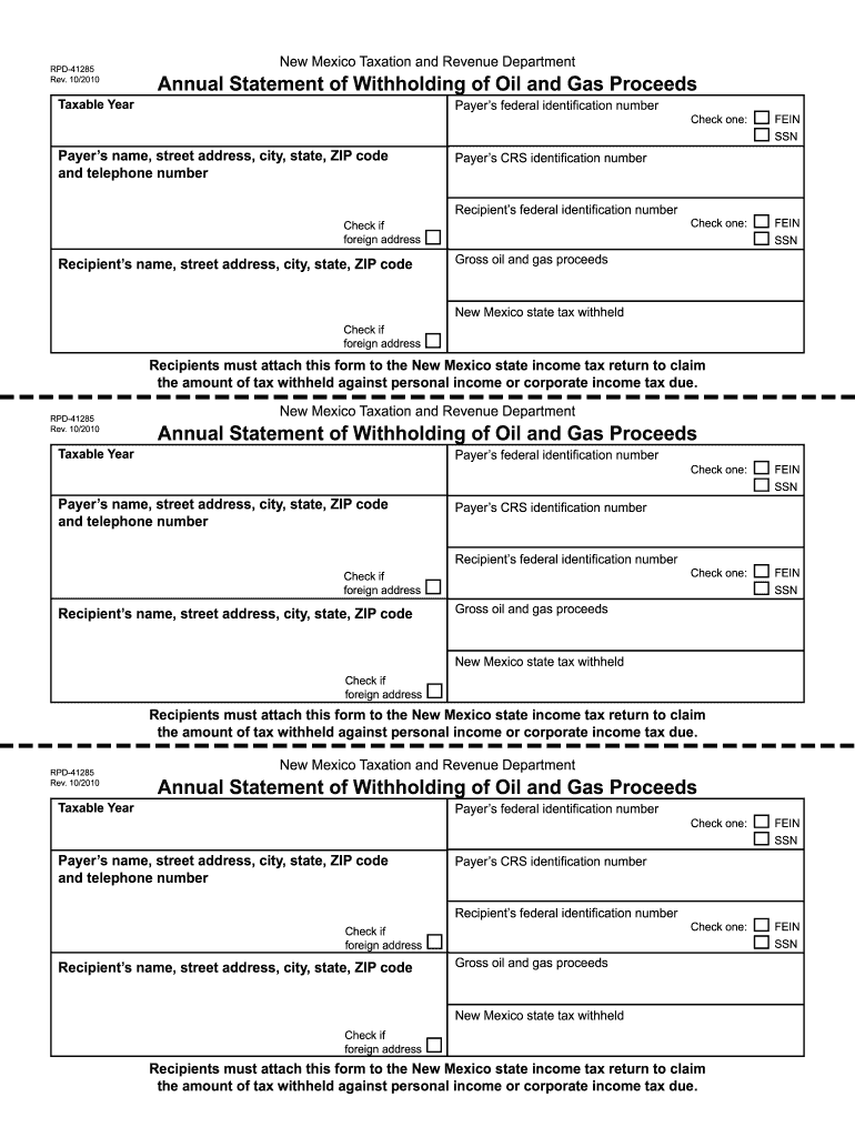  Form Rpd 41285 2010