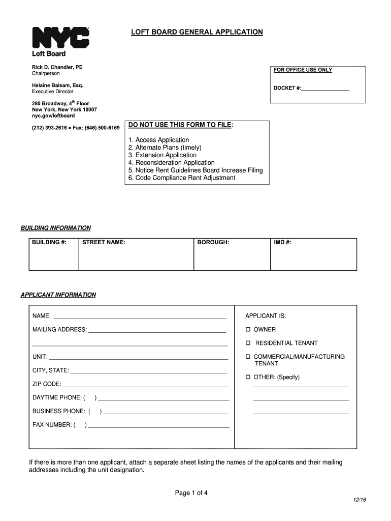  LOFT BOARD ACCESS APPLICATION  NYC Gov  Nyc 2014-2024