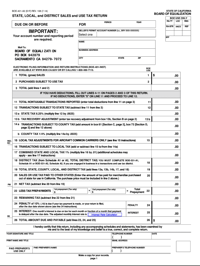  Boe 401 A2  Form 2014