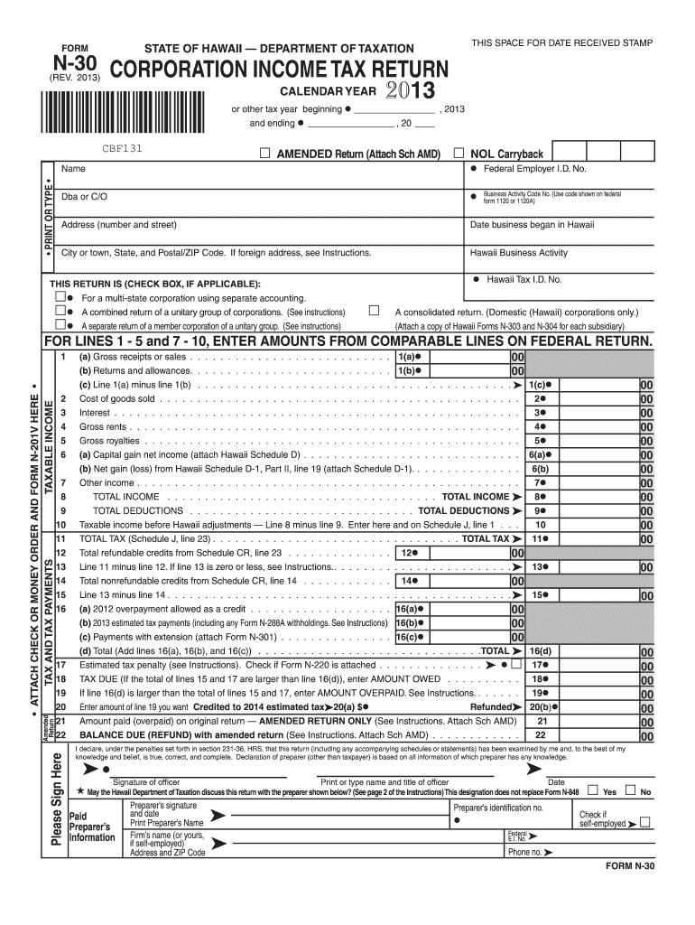  Hawaii State Tax Form 2019