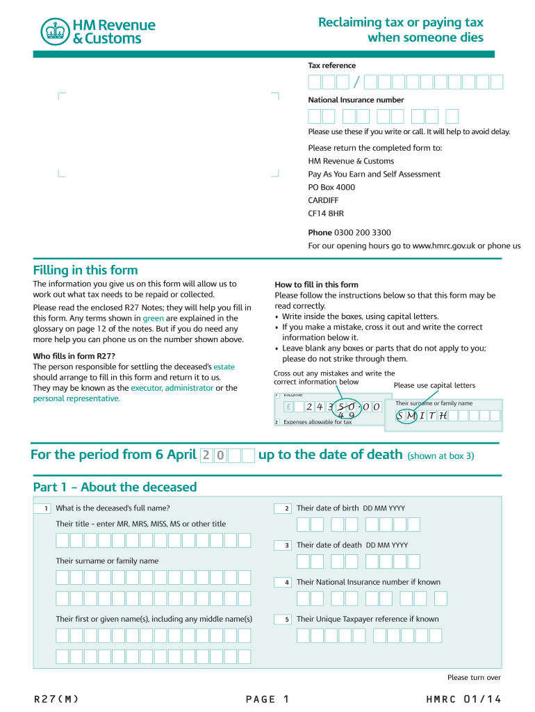  Tax Form R27 2014-2024