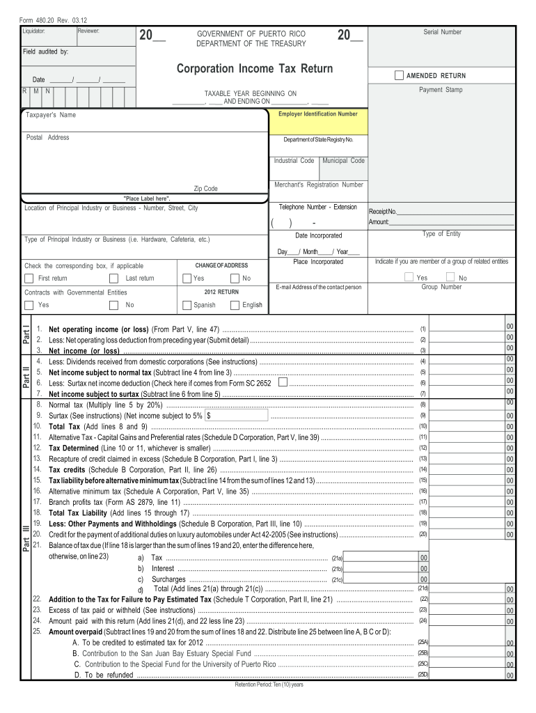  Form 48020 Puerto Rico 2018