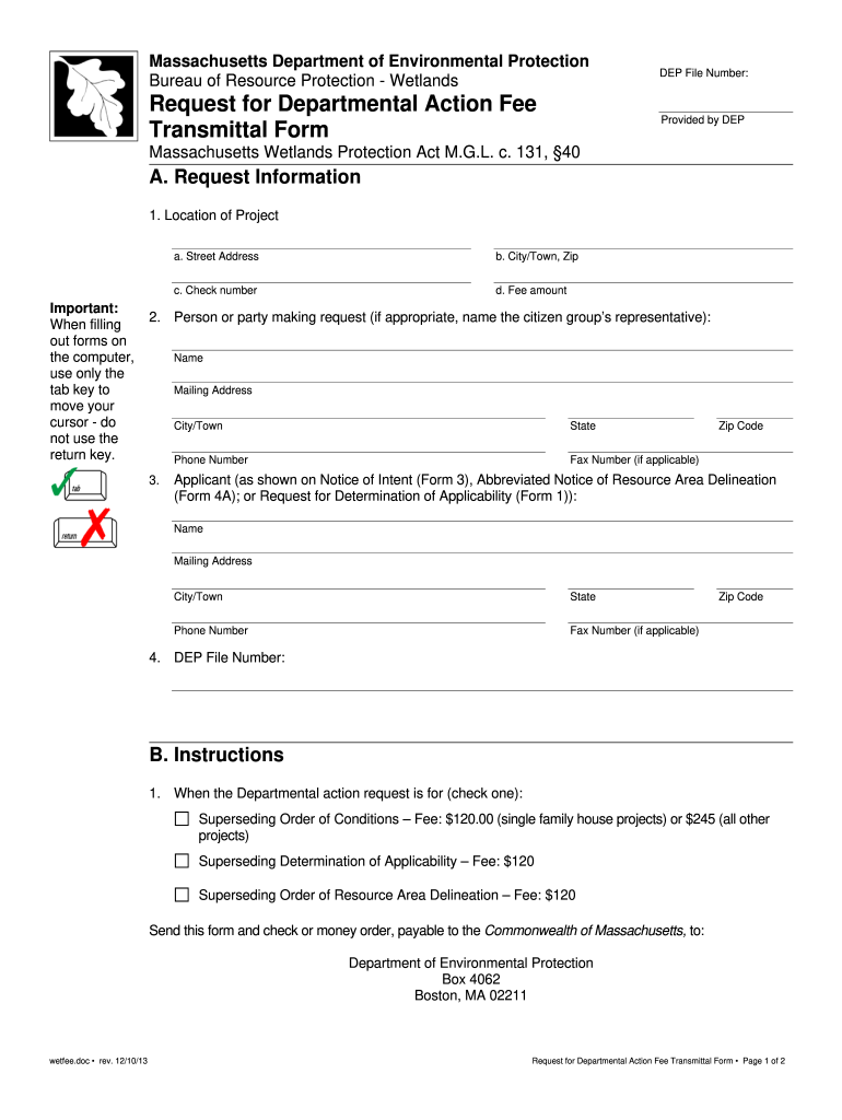  Departmental Action  Form 2013