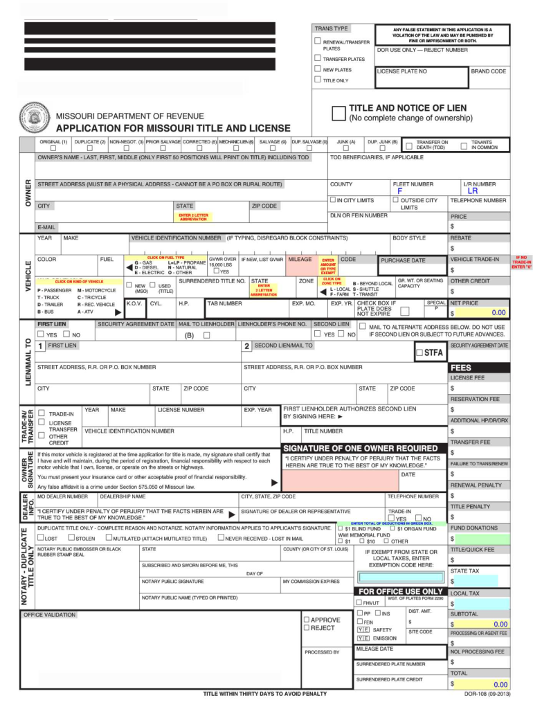  Mo 108  Form 2013