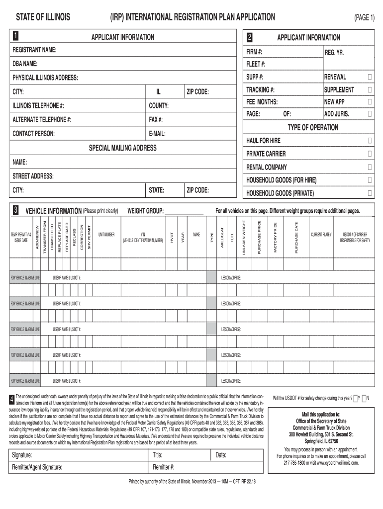  Form Irp Application 2013-2024