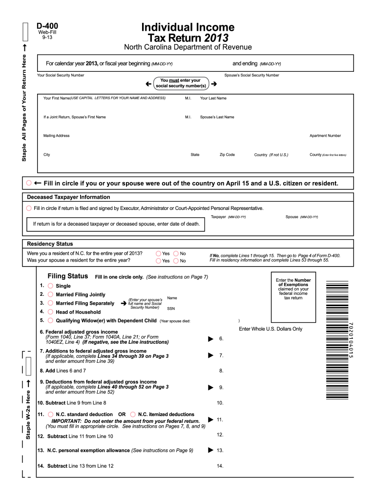  Nc Form Tax 2019