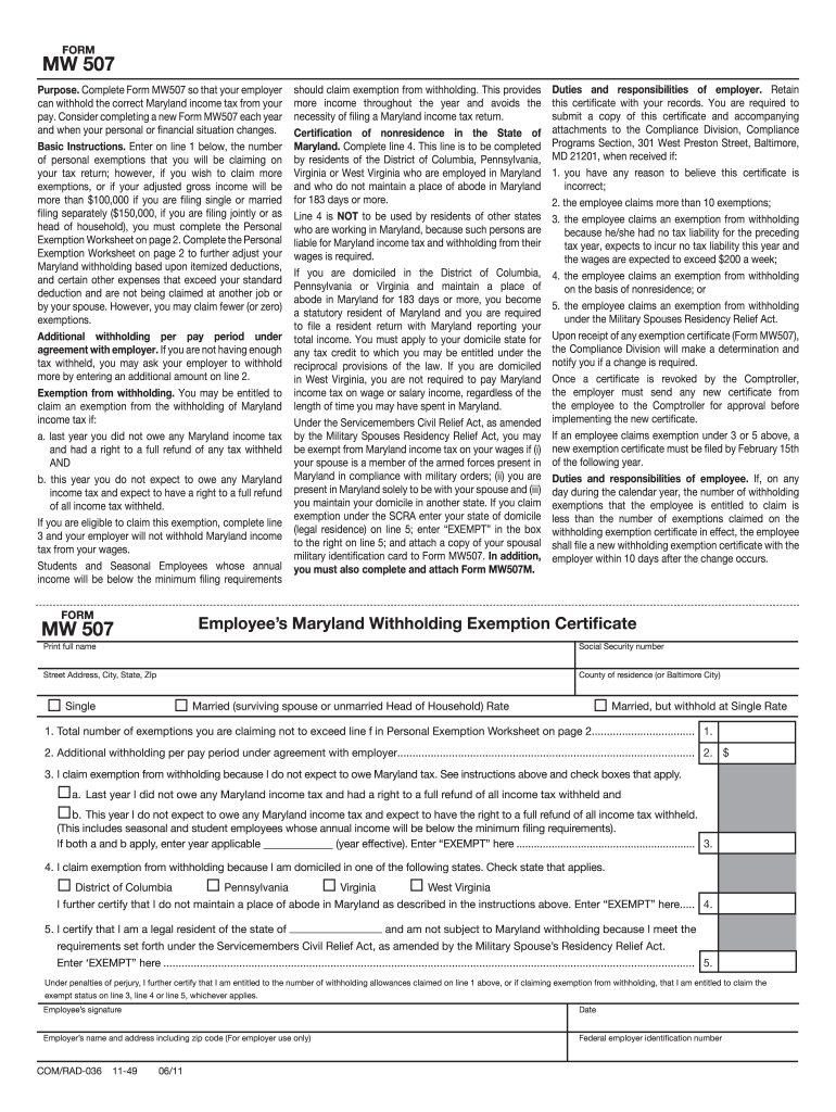  Md Form 2011