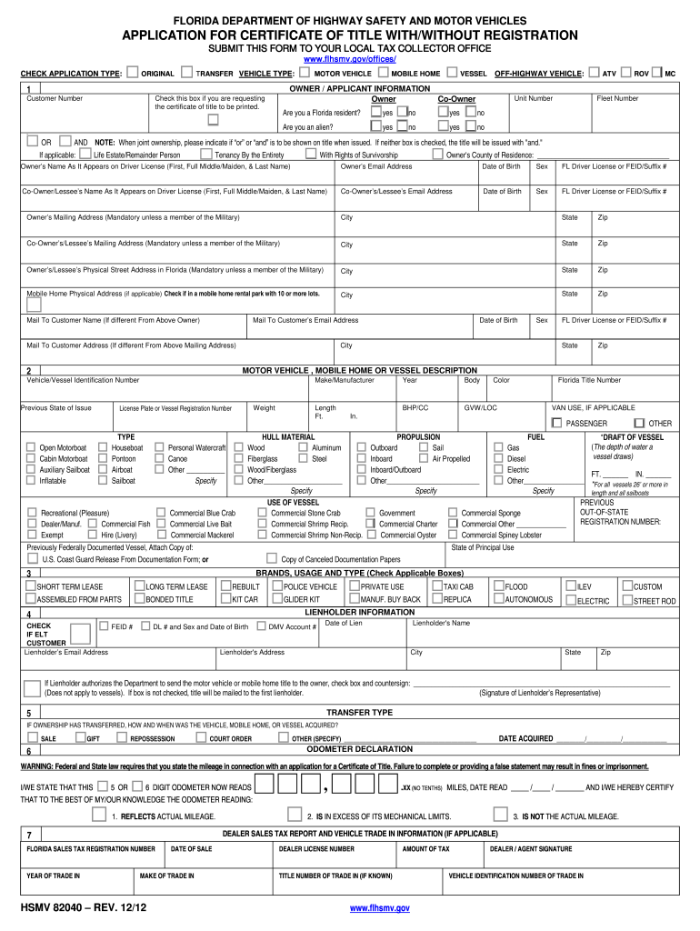 Get and Sign Hsmv 82040  Form 2012