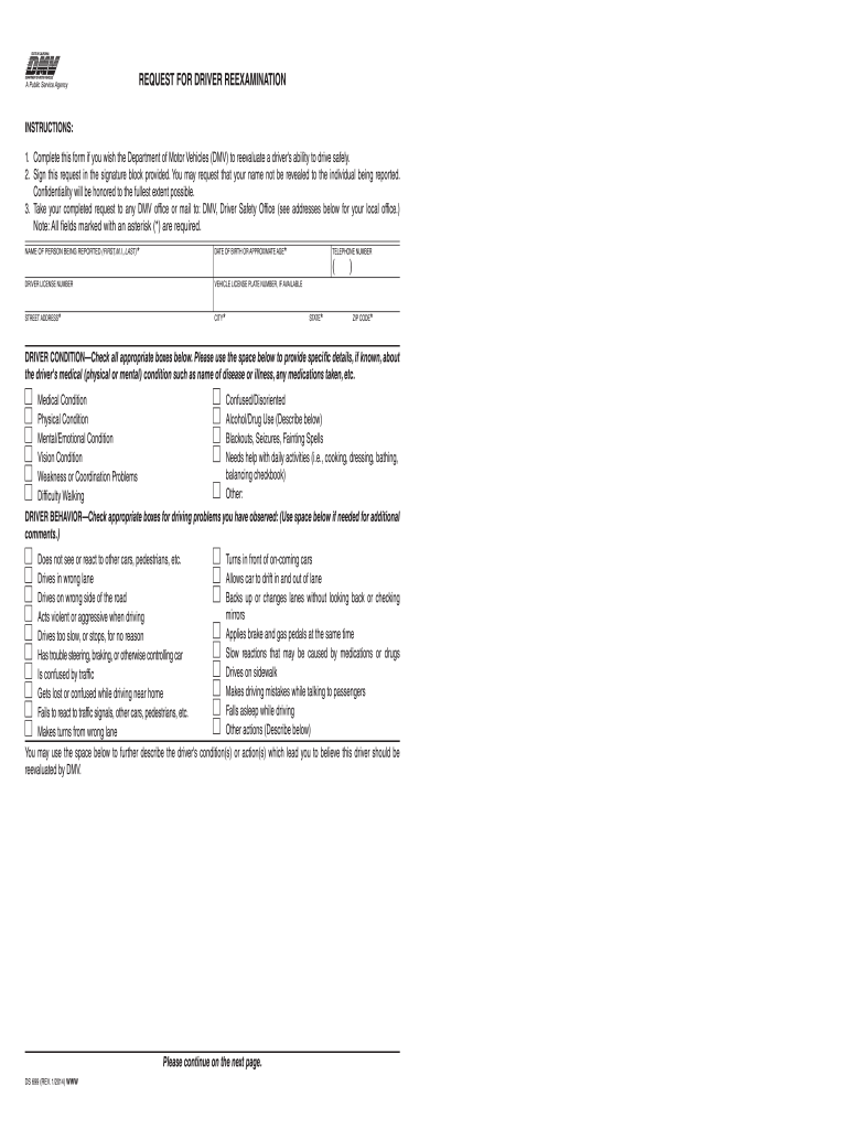  Ds699 Dmv Form 2014