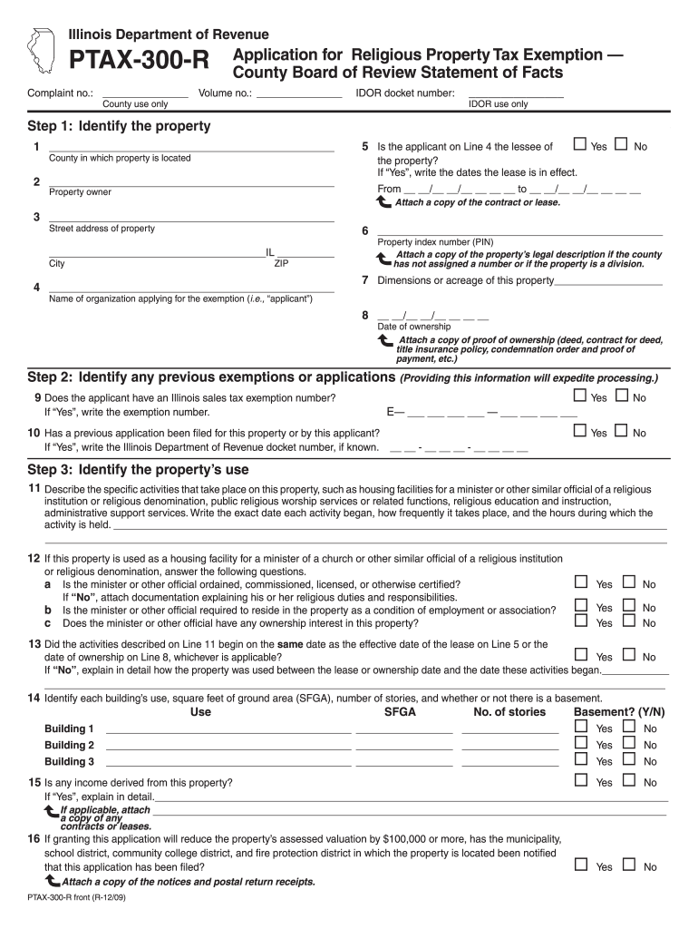  Ptax 300 R  Form 2009