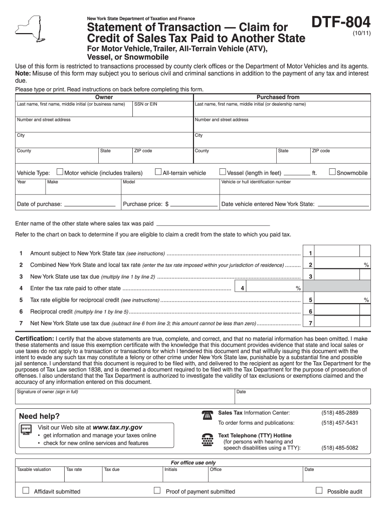  Dtf 804 Form 2015