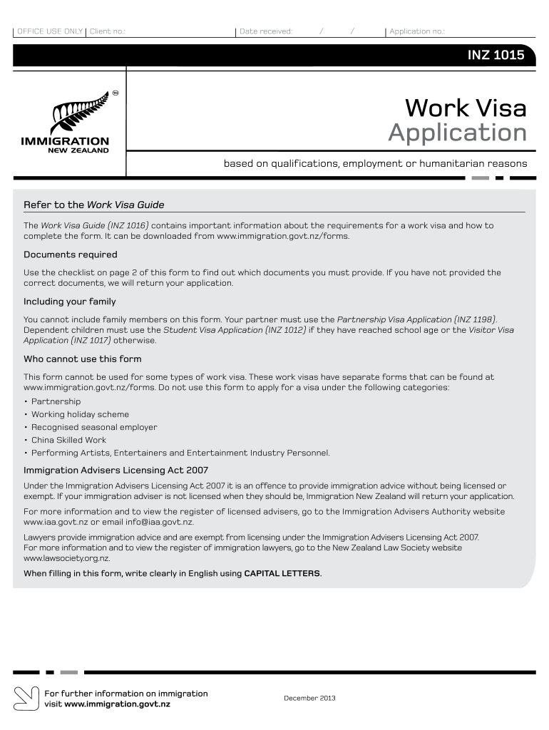 Nz Form Visa 2013