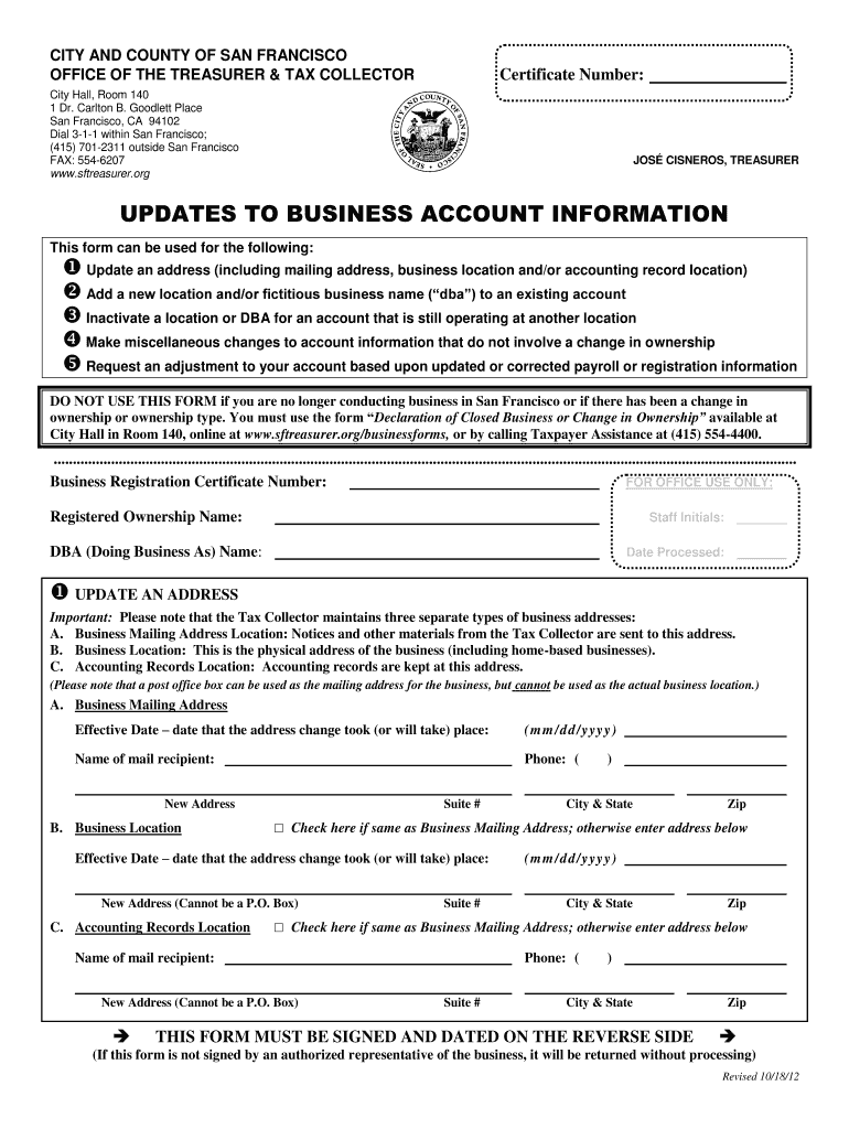  Updates to Business Account Information PDF 2012-2024