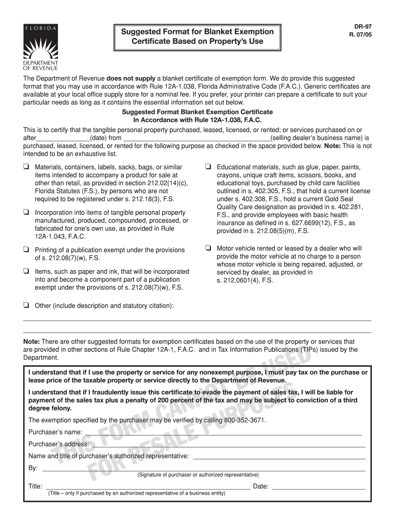  Dr 97  Form 2005