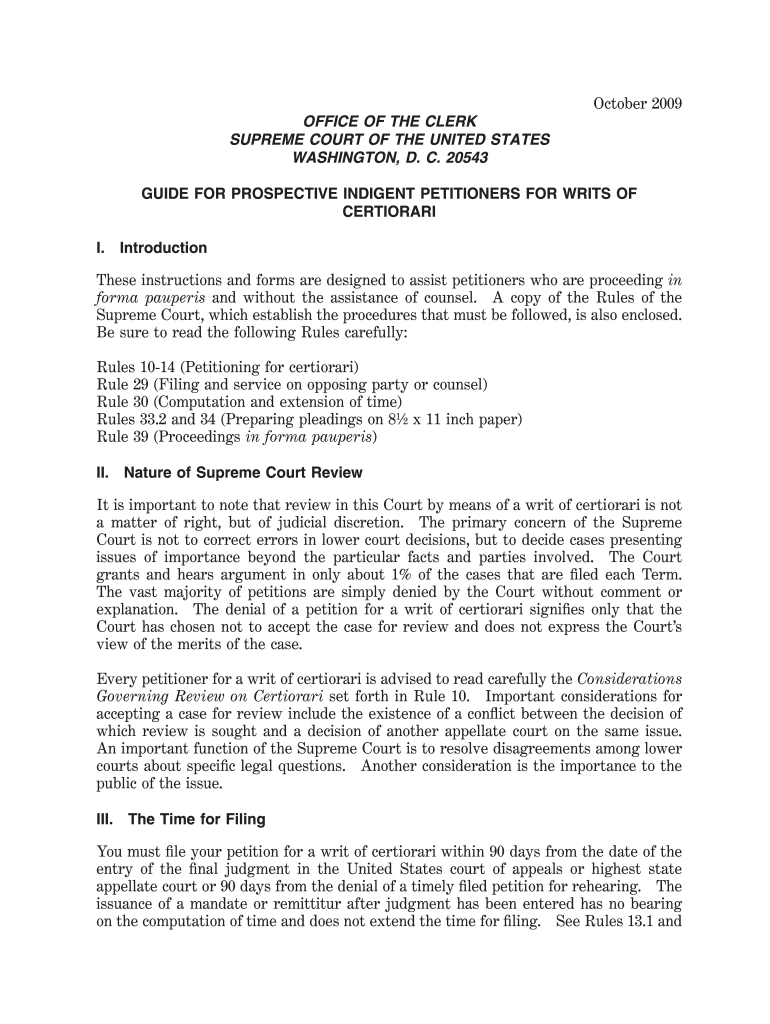  Supreme Court Writs 2009-2024