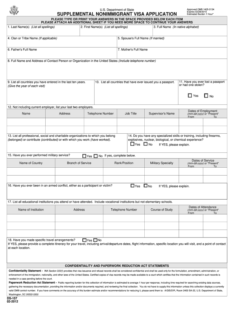  Ds 157  Form 2012