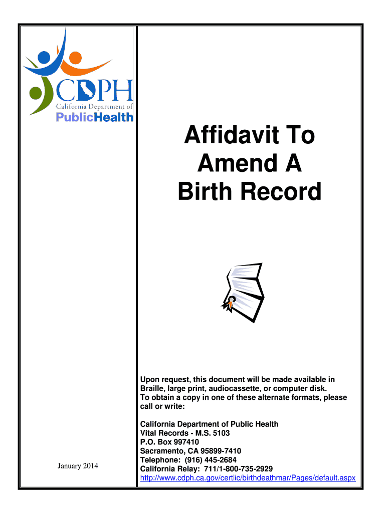 Get and Sign Amend Birth 2014-2022 Form