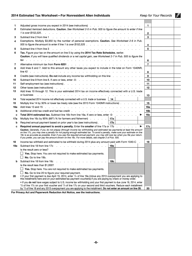  Irs Form Tax 2014