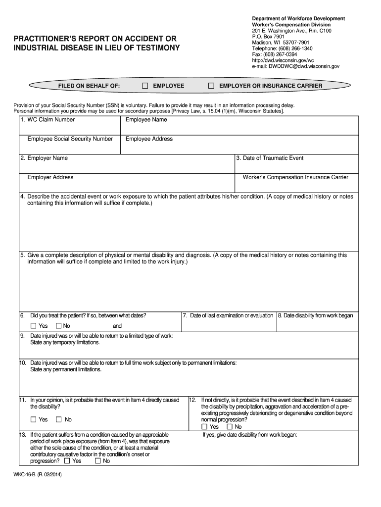  Wkc 16 Form 2014-2024