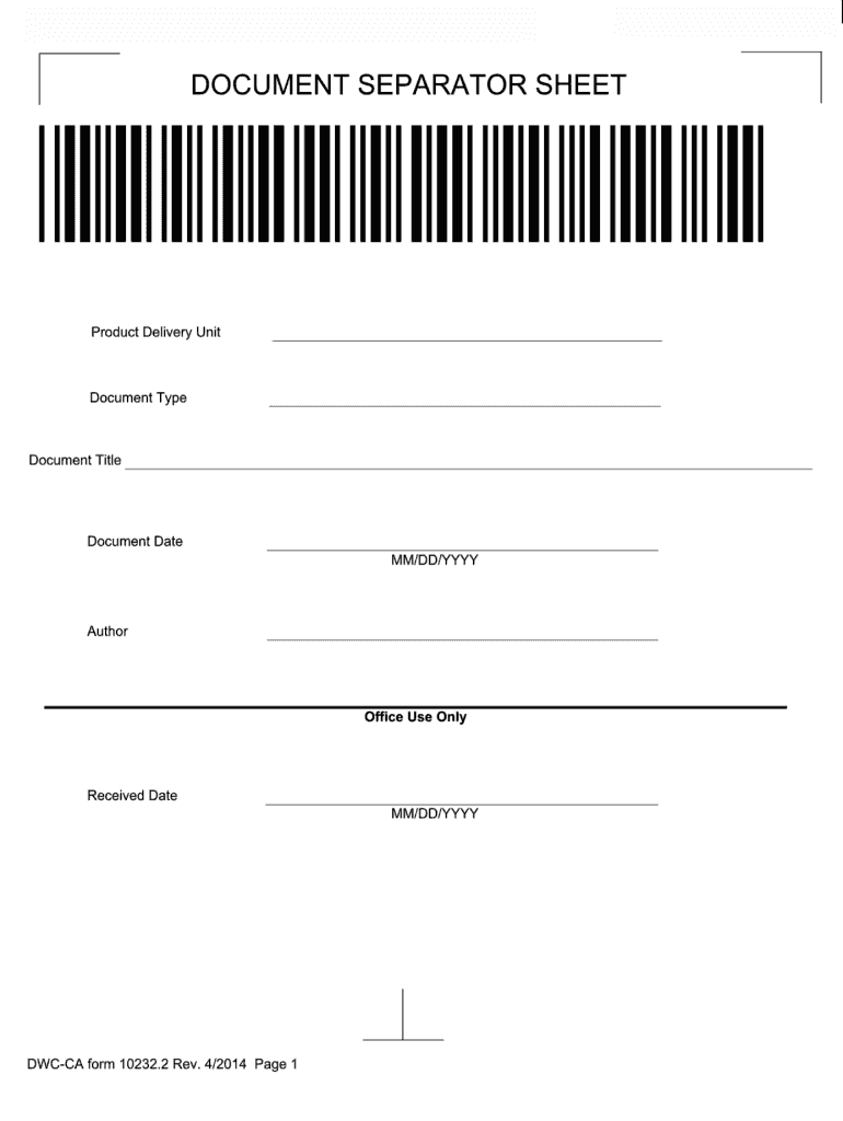  Separator Sheet  Form 2014