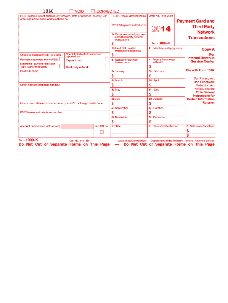  1099k Form 2014