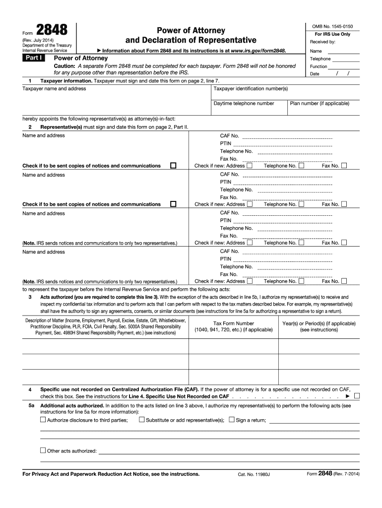  2848 Form 2014