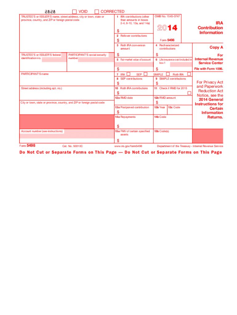  Irs Form 5498 2014